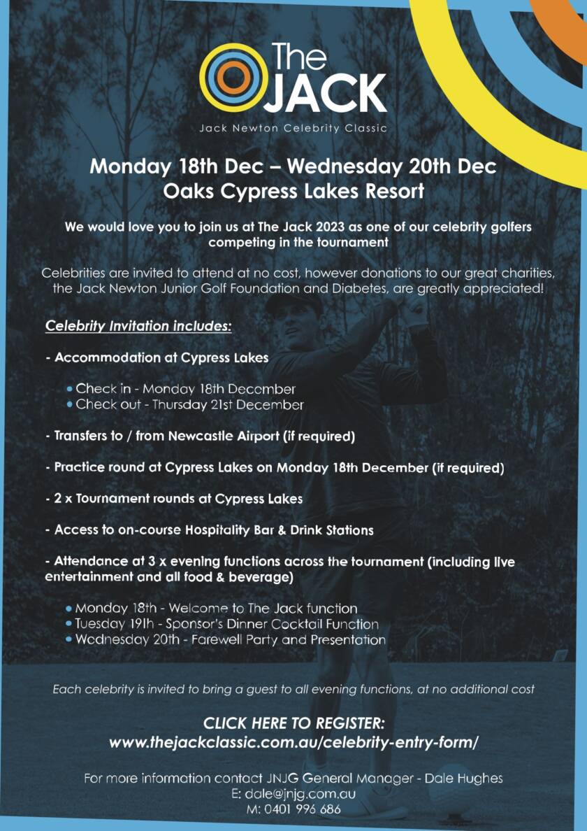 Celebrity Entry Form The Jack Newton Celebrity Classic